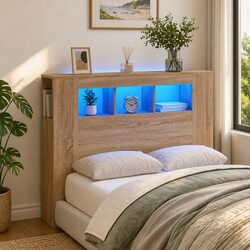 120cm Engineered Wood LED Headboard for Bedrooms