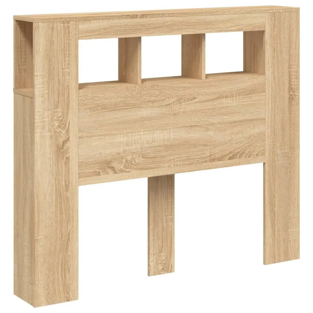 LED Headboard Engineered Wood 120cm Brown