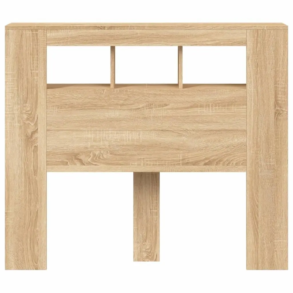 LED Headboard Engineered Wood 120cm Brown