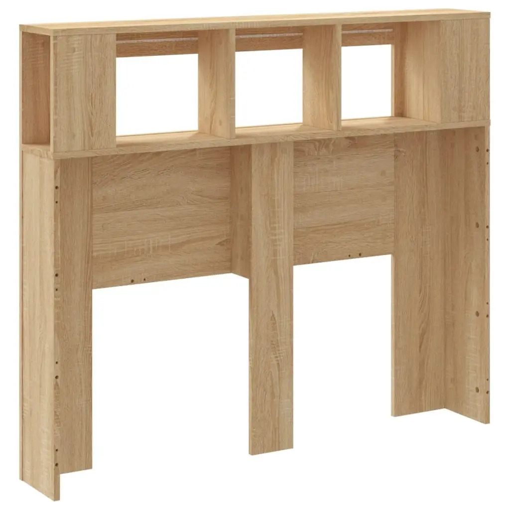 LED Headboard Engineered Wood 120cm Brown