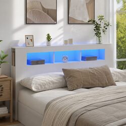 LED Headboard White 180cm Modern Design with RGB Features