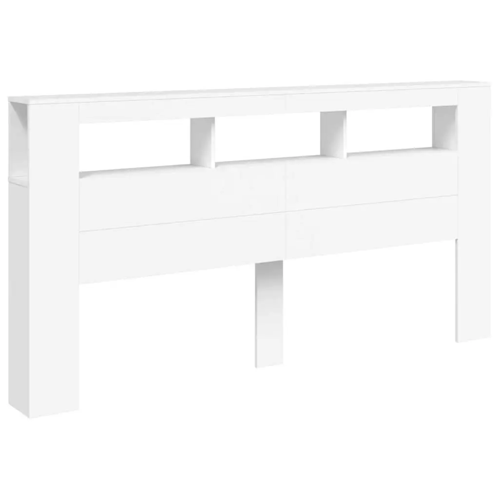 LED Headboard Modern White 200cm Engineered Wood with Customizable RGB Lights