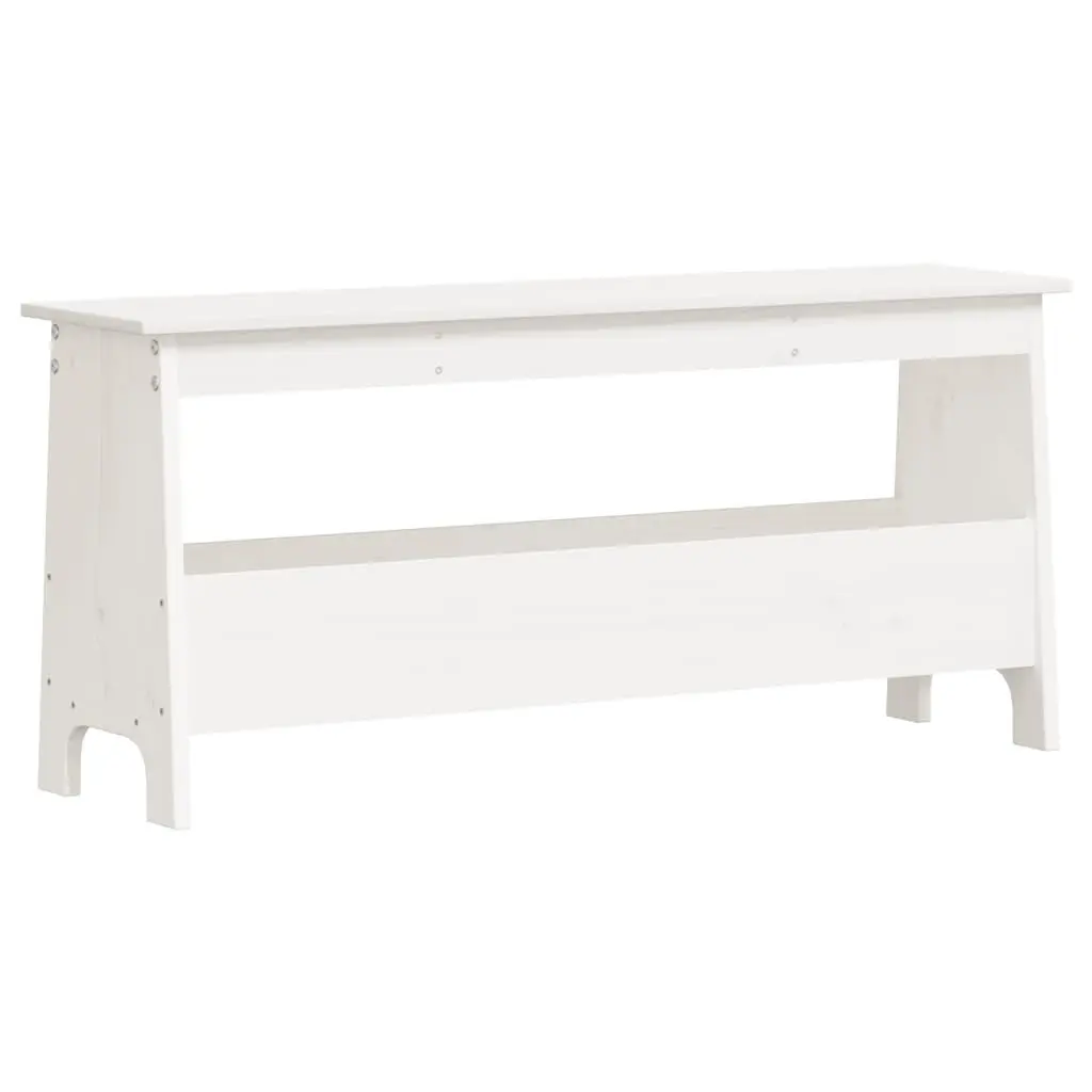 Wooden Hall Bench Storage Seating 100x28x45 cm White