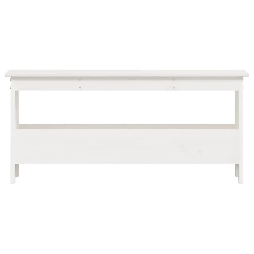 Wooden Hall Bench Storage Seating 100x28x45 cm White