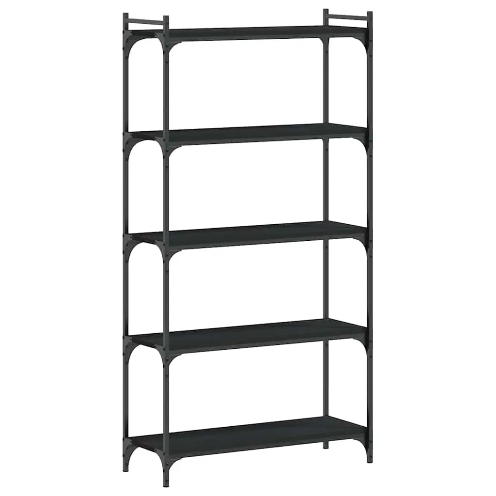 5-Tier Bookcase Engineered Wood Storage Organiser Black