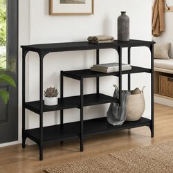 Black Console Table with Shelves: Durable and Functional