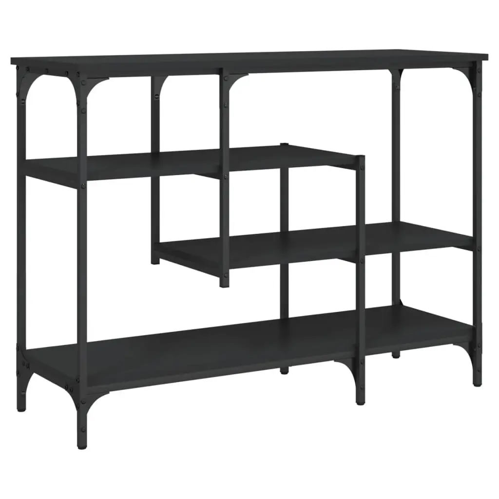 Console Table with Shelves Convenience Feature 100W x 35D x 75H cm Black