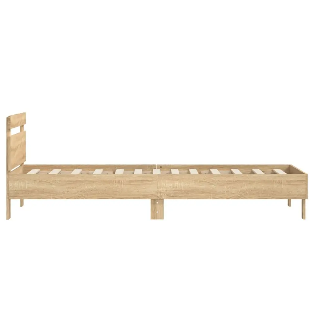 Bed Frame with Headboard Slatted Base 90x190 cm Brown