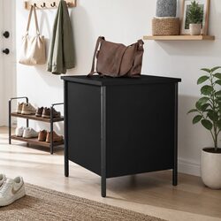 Engineered Wood Storage Bench with Metal Frame