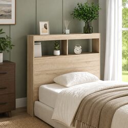 100 cm RGB LED Headboard Cabinet in Brown