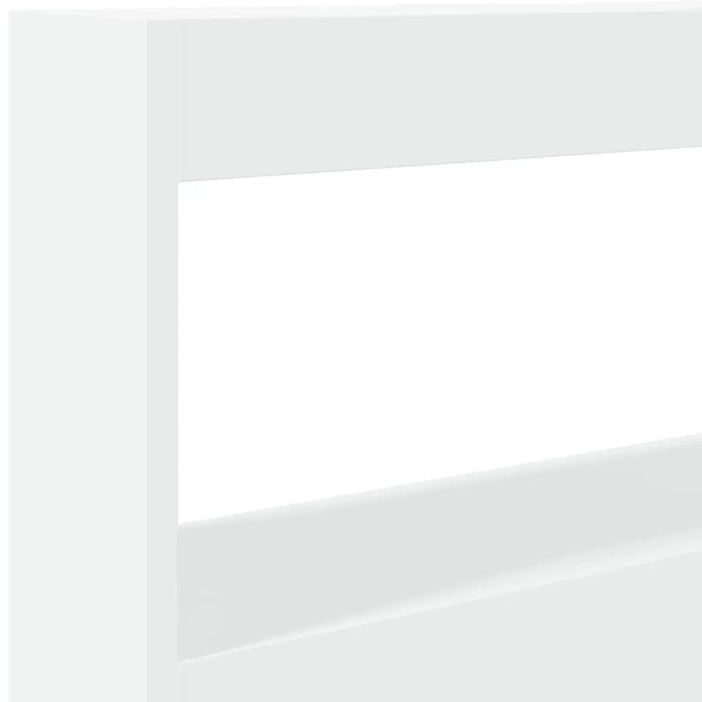 Headboard Cabinet with RGB LED Lights Modern 120cm White