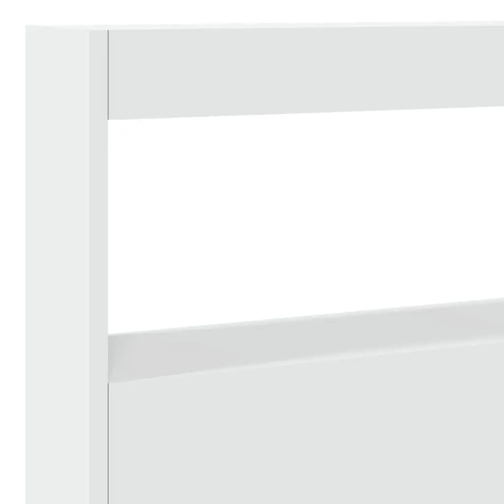 Headboard Cabinet with RGB LED Lights Storage 140 cm White