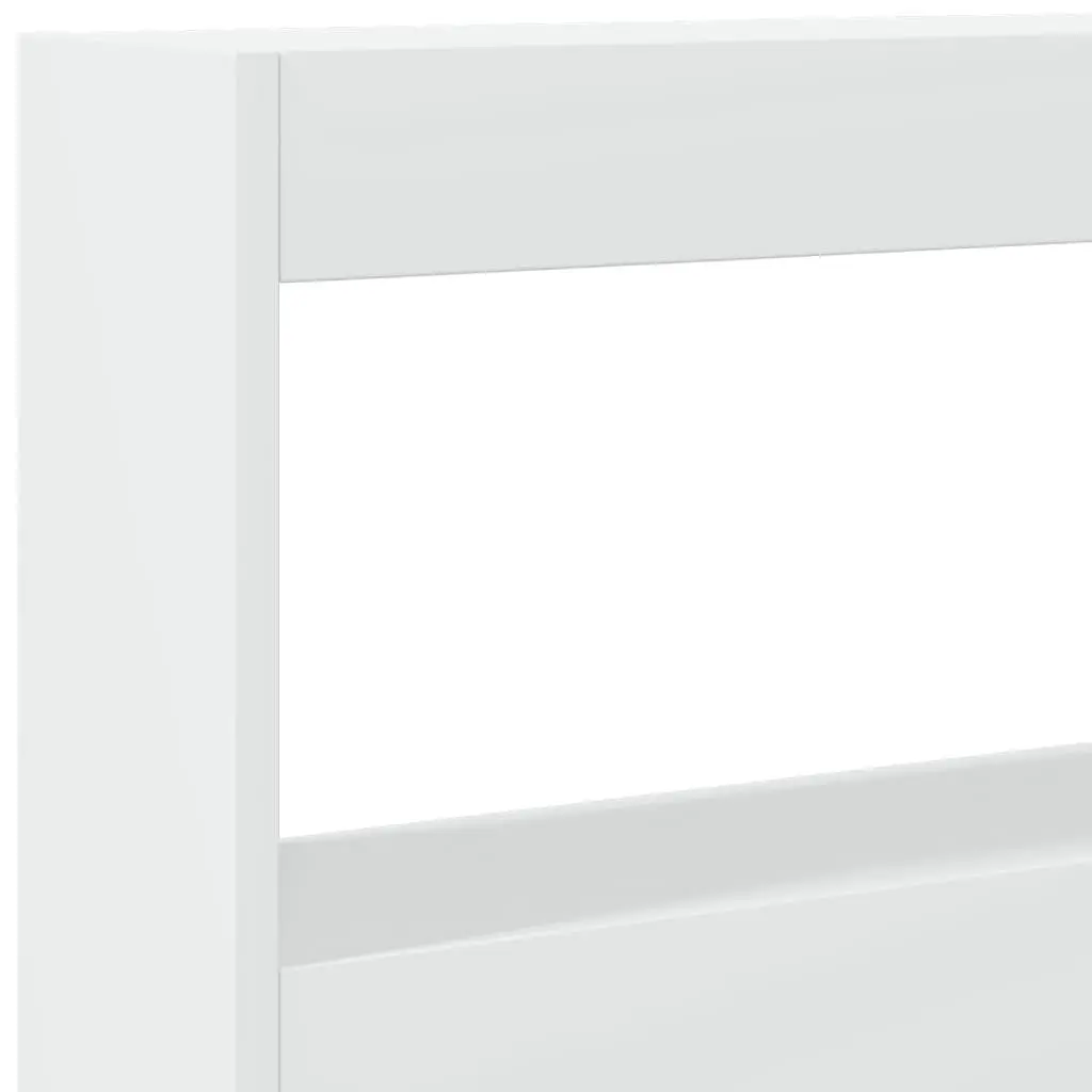 White Headboard Cabinet 180cm with RGB LED Lights and Storage Compartments