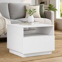RGB LED Coffee Table in White with Engineered Wood
