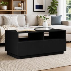 Engineered Wood Coffee Table with RGB LED Lights