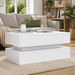 RGB LED Coffee Table in White with Engineered Wood Finish