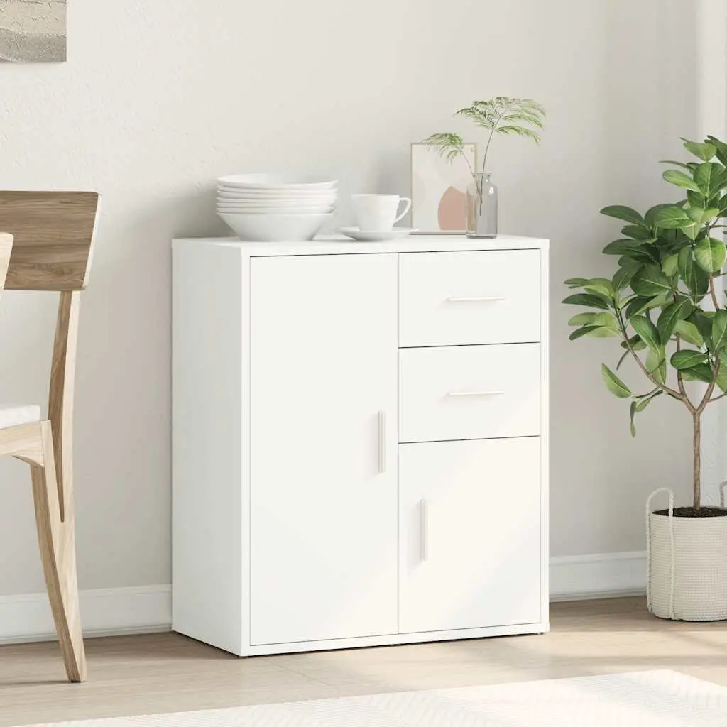 Sideboard Storage Cabinet Engineered Wood White 60x31x70 cm