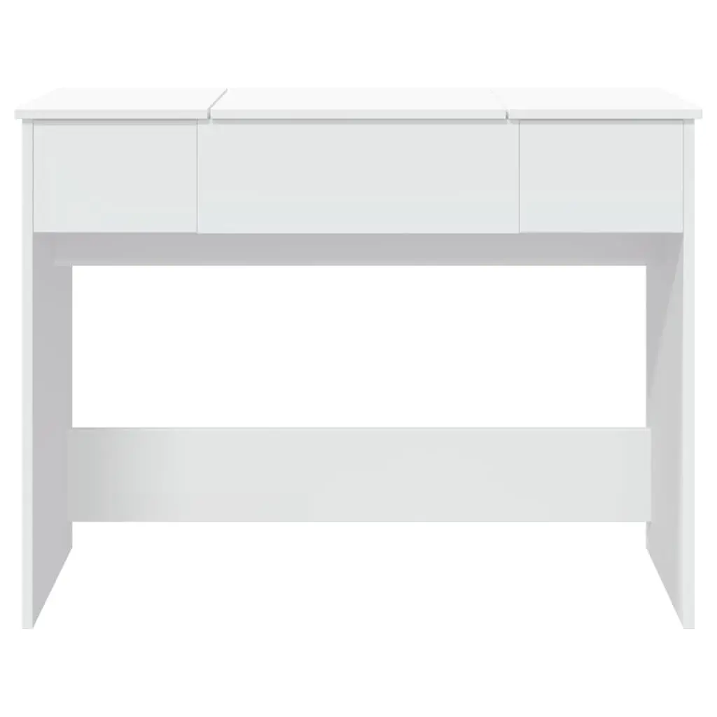 Dressing Table with Mirror Modern Storage Unit 100x45x76cm White
