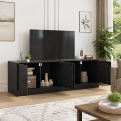 TV Cabinets with Cold-Rolled Steel Frame, Set of 2