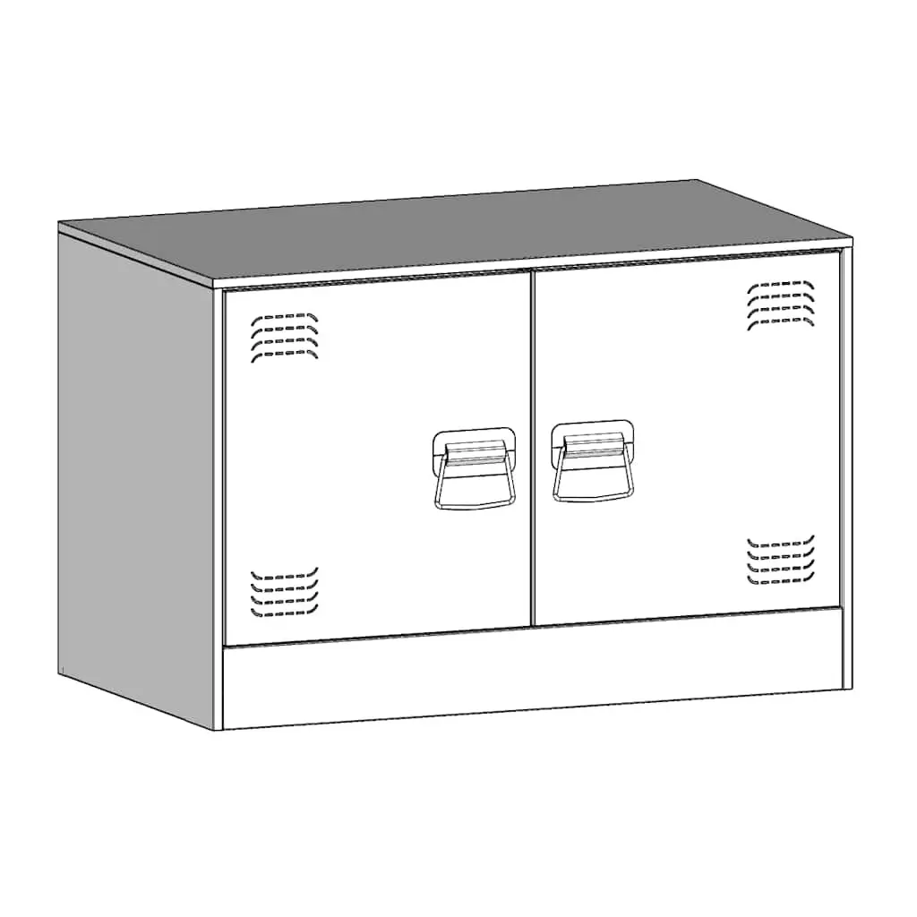 TV Cabinet Set of 2 Cold-rolled Steel Frame Storage 67x39x44cm Black