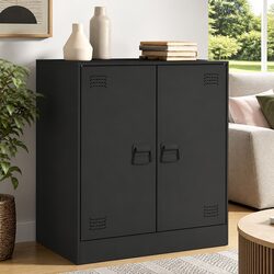 Black Storage Cabinet Sideboard 67x39x73 cm