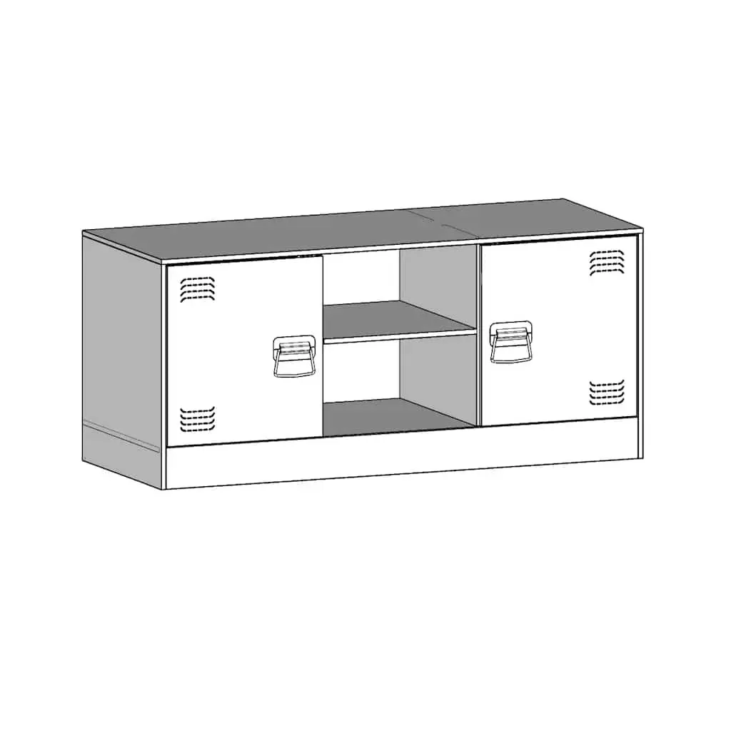 TV Cabinet Black Steel Frame Storage Unit 99x39x44cm