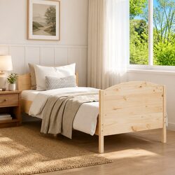 Solid Wood Bed Frame 90x190 cm with Plywood Slats