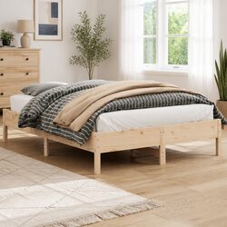 150x200 cm Bed Frame Made from Solid Pine Wood