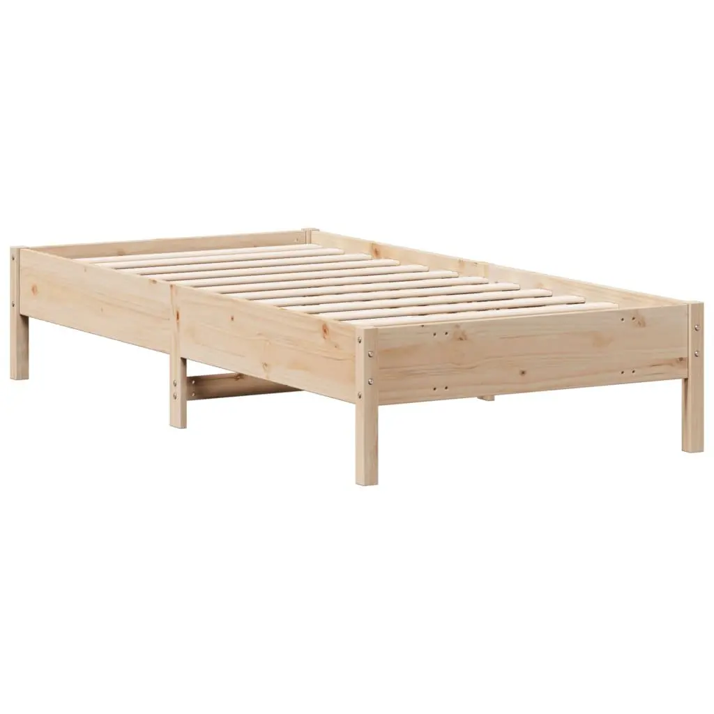 Bed Frame Solid Pine Wood Brown 90x190 cm