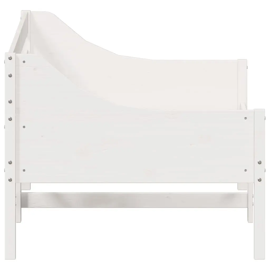 Day Bed Frame Solid Pine Wood White 90x190 cm Sofa Bed with Guardrails