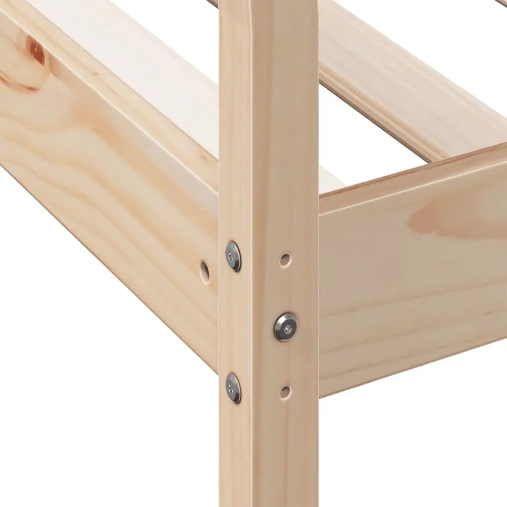 Day Bed Frame Solid Pine Wood Safety Guardrails 90x190 cm Brown