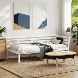 Day Bed 90x190 cm Solid Pine Wood Frame with Slatted Base