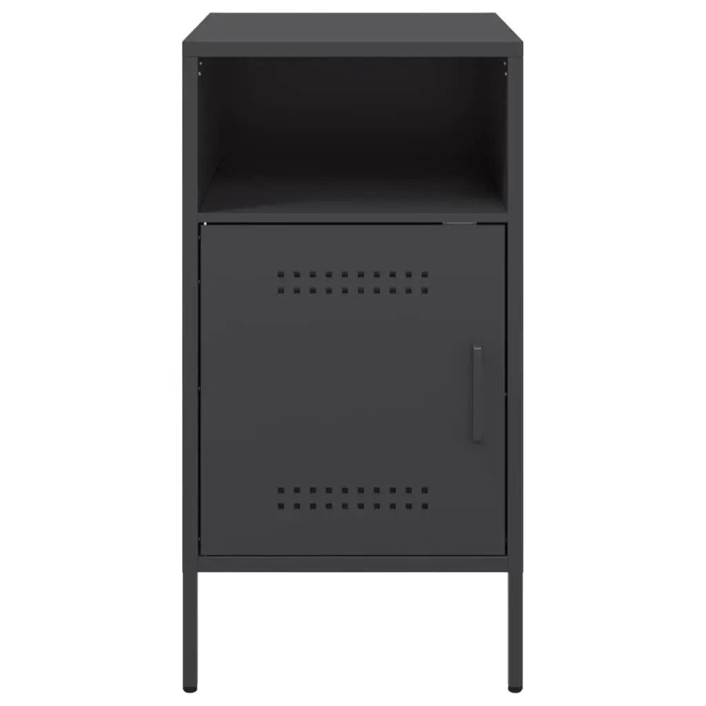 Bedside Table Industrial Storage 36x39x68 cm Black 2 Piece