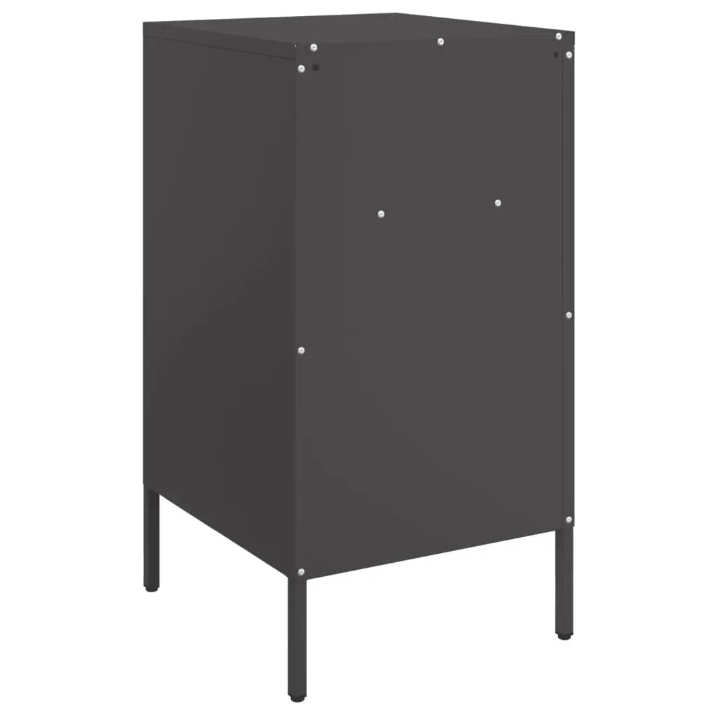 Bedside Table Industrial Storage 36x39x68 cm Black 2 Piece