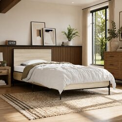 90x190cm Single Bed Frame with Wooden Slats