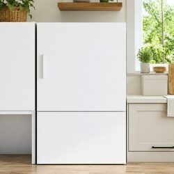 Wall-Mounted Storage Cabinet in White Engineered Wood