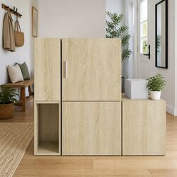 Engineered Wood Wall Cabinet with Reversible Doors