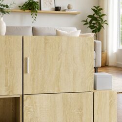 Engineered Wood Wall Cabinet in Brown Sonoma Oak
