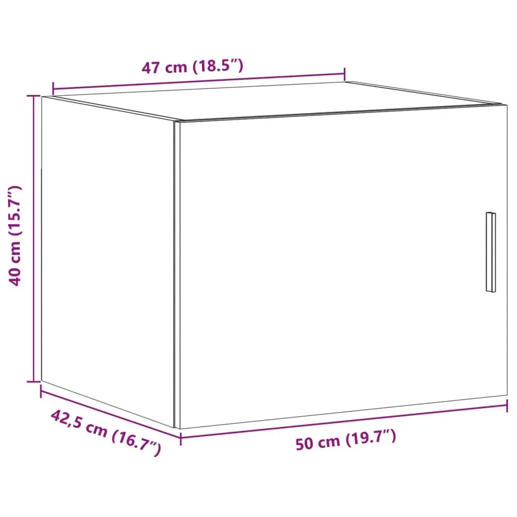Wall Cabinet Brown Engineered Wood 50 x 42.5 x 40 cm Floating Storage Unit