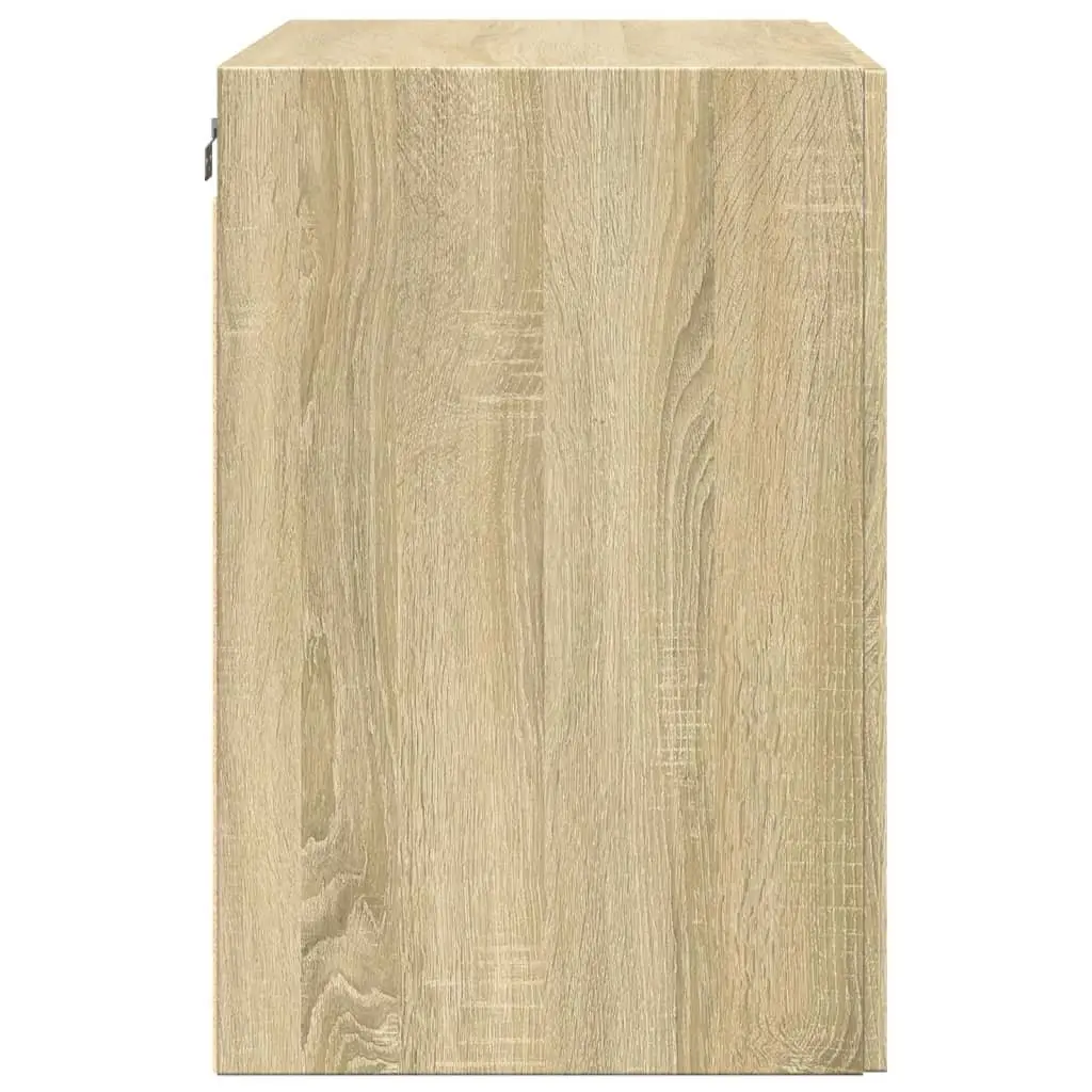 Wall Cabinet Brown Engineered Wood Storage Hanging Buffet Sideboard 80x42.5x64cm
