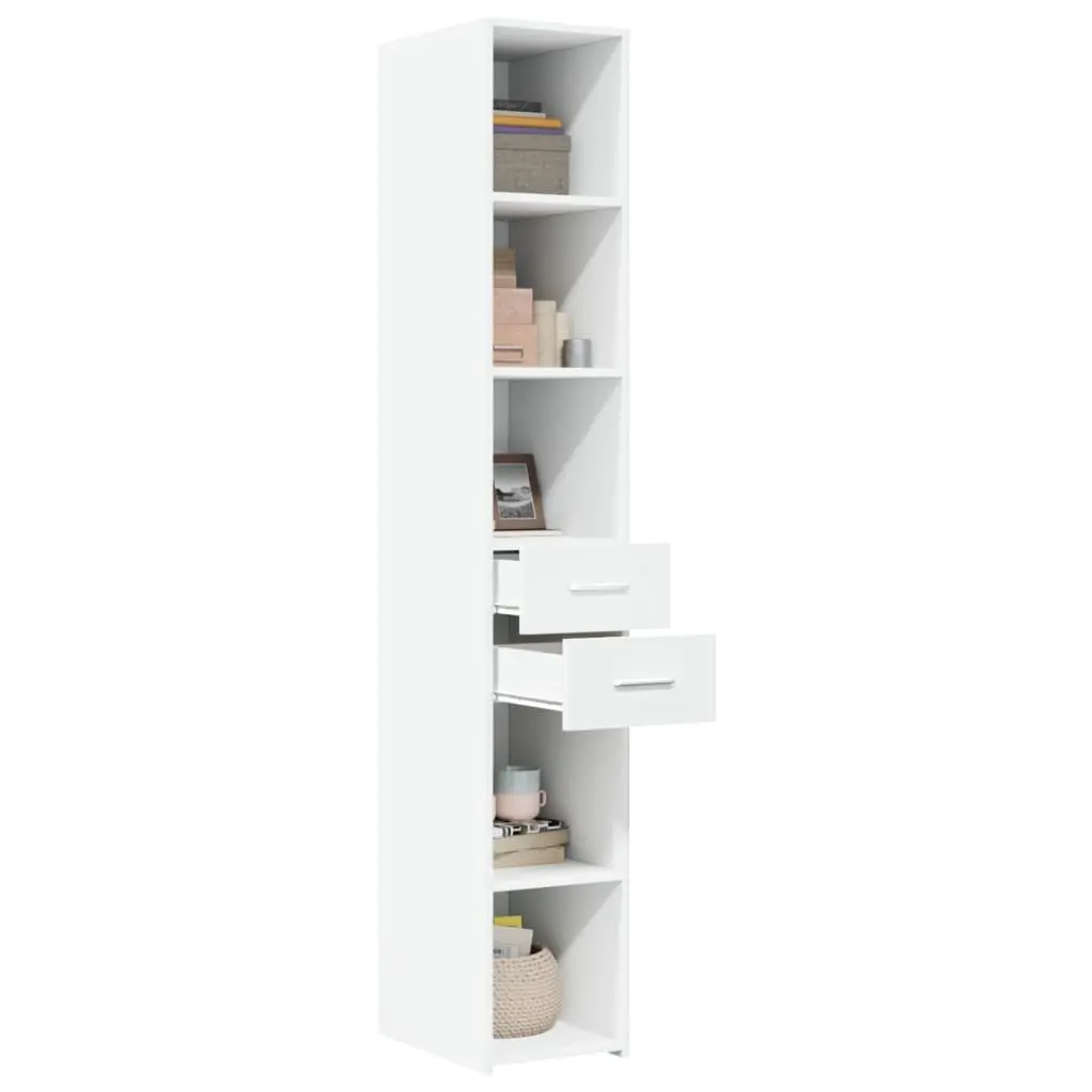 Highboard Storage Cabinet White Modern Engineered Wood Sideboard Cupboard