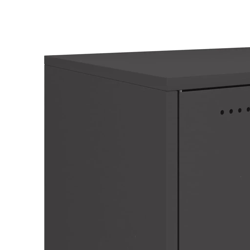 Sideboard Storage Cabinet with Wheels 100.5cm Black