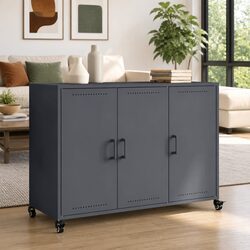 Wheeled Anthracite Sideboard Storage Cabinet