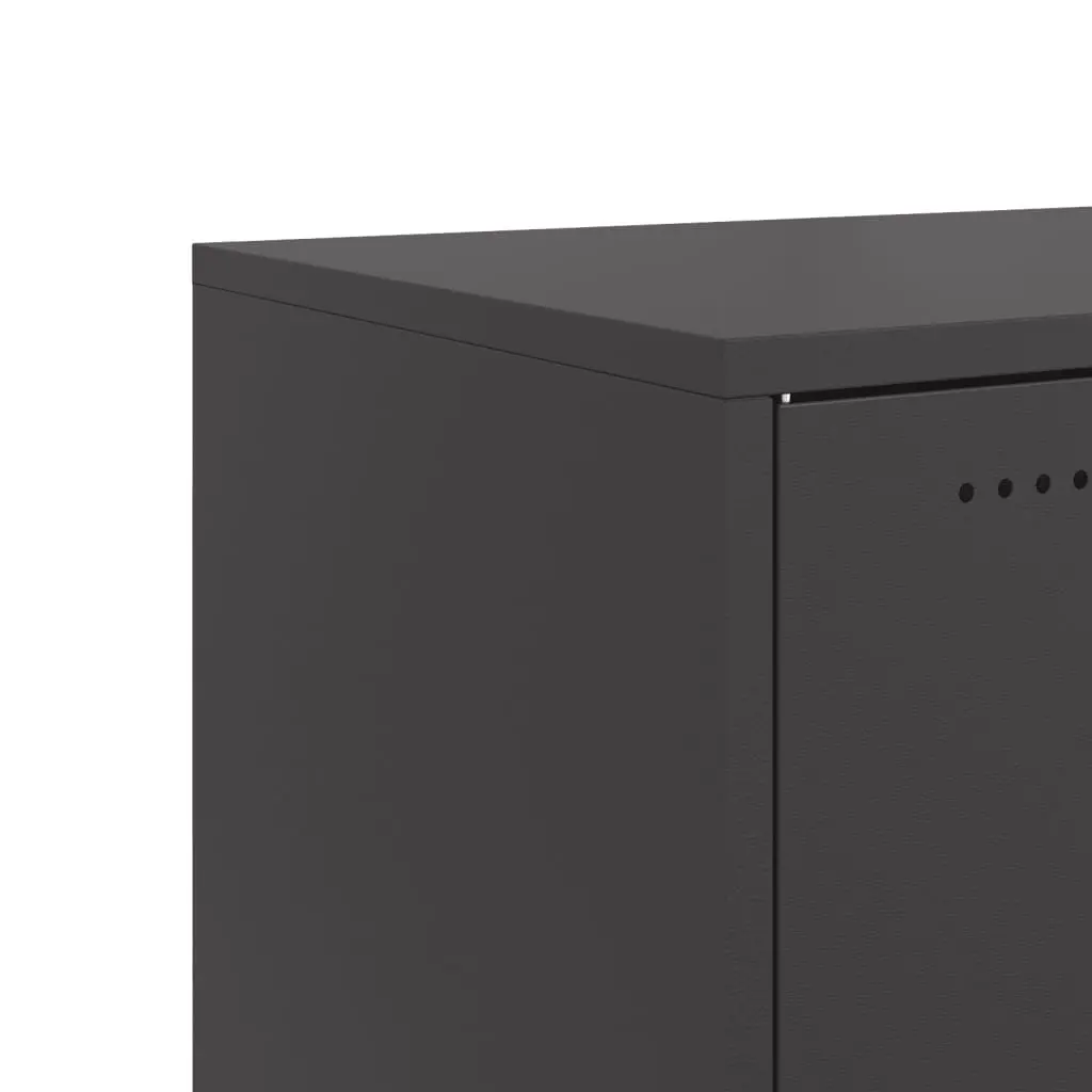 Sideboard Storage Cabinet Black 100.5x39x72 cm Steel Wheels