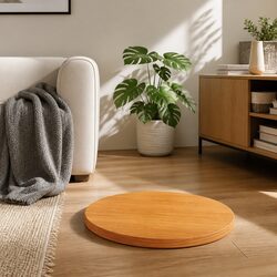 Round Brown Pinewood Table Top Ø40cm 2.5cm Thick