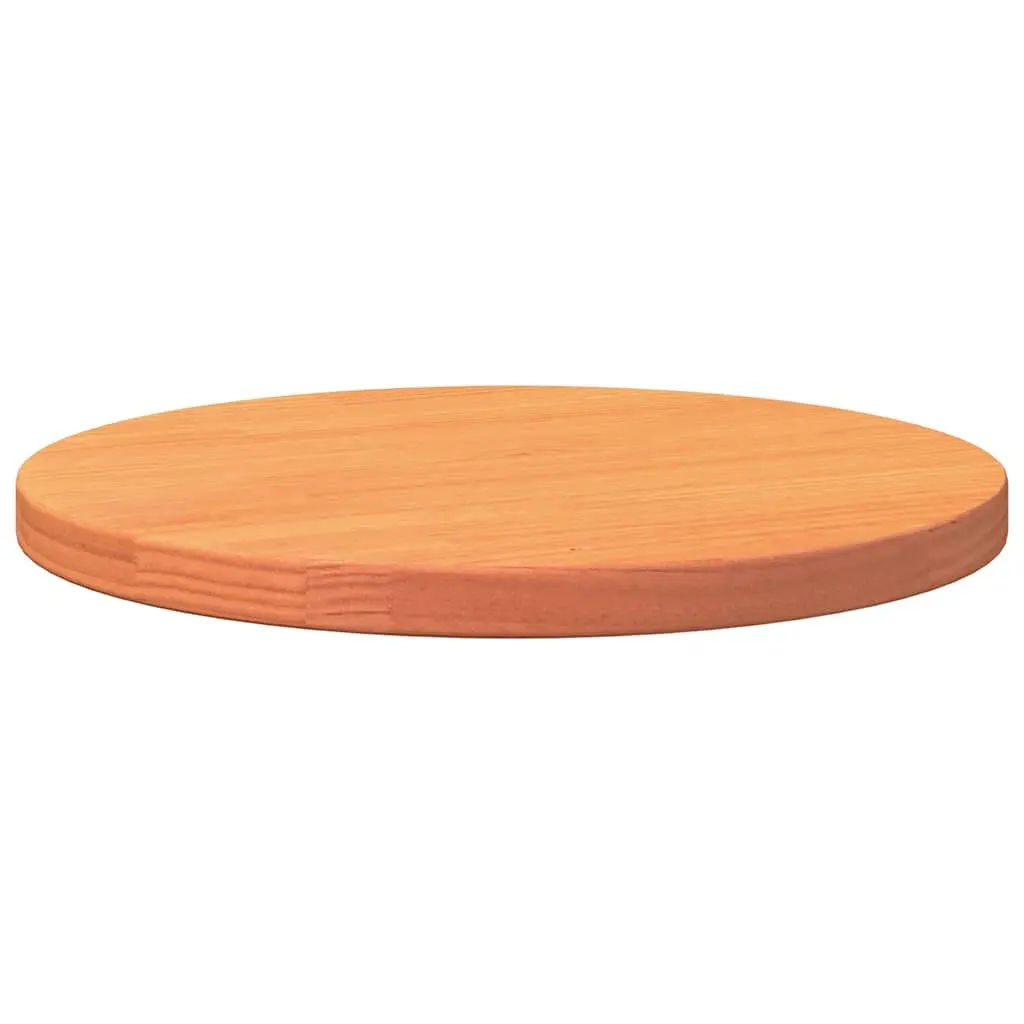 Brown Round Table Top 40cm Solid Pinewood Wax Finish Indoor Furniture