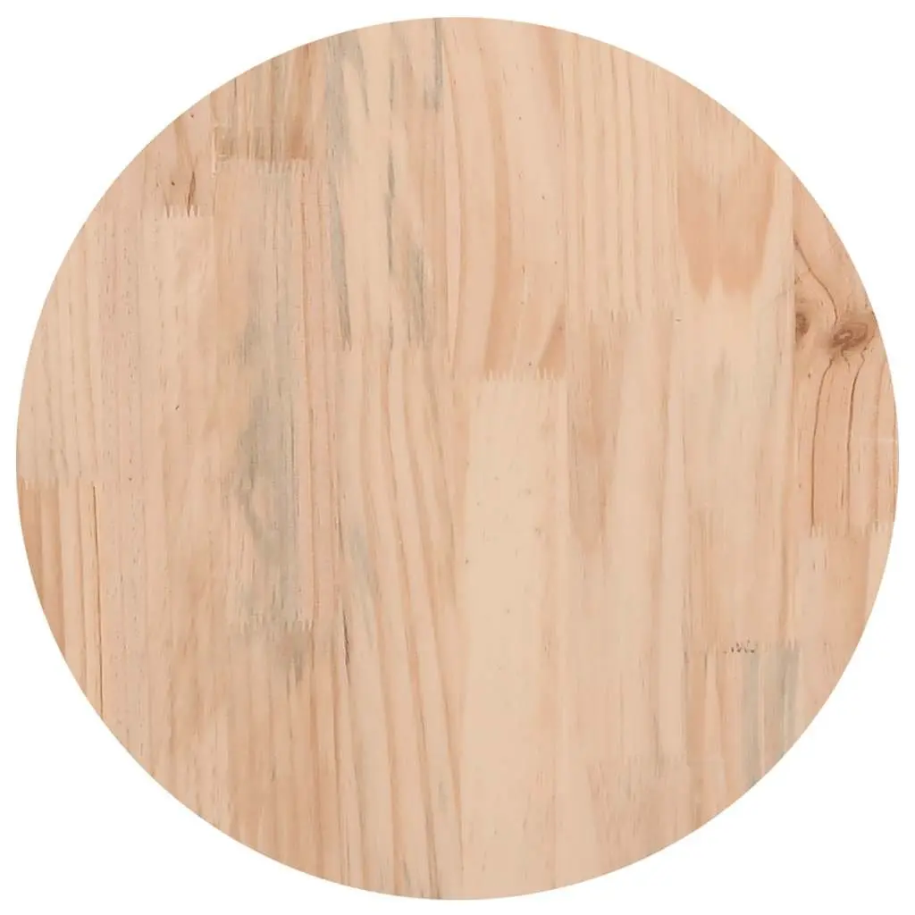 Brown Round Table Top 40cm Solid Pinewood Wax Finish Indoor Furniture