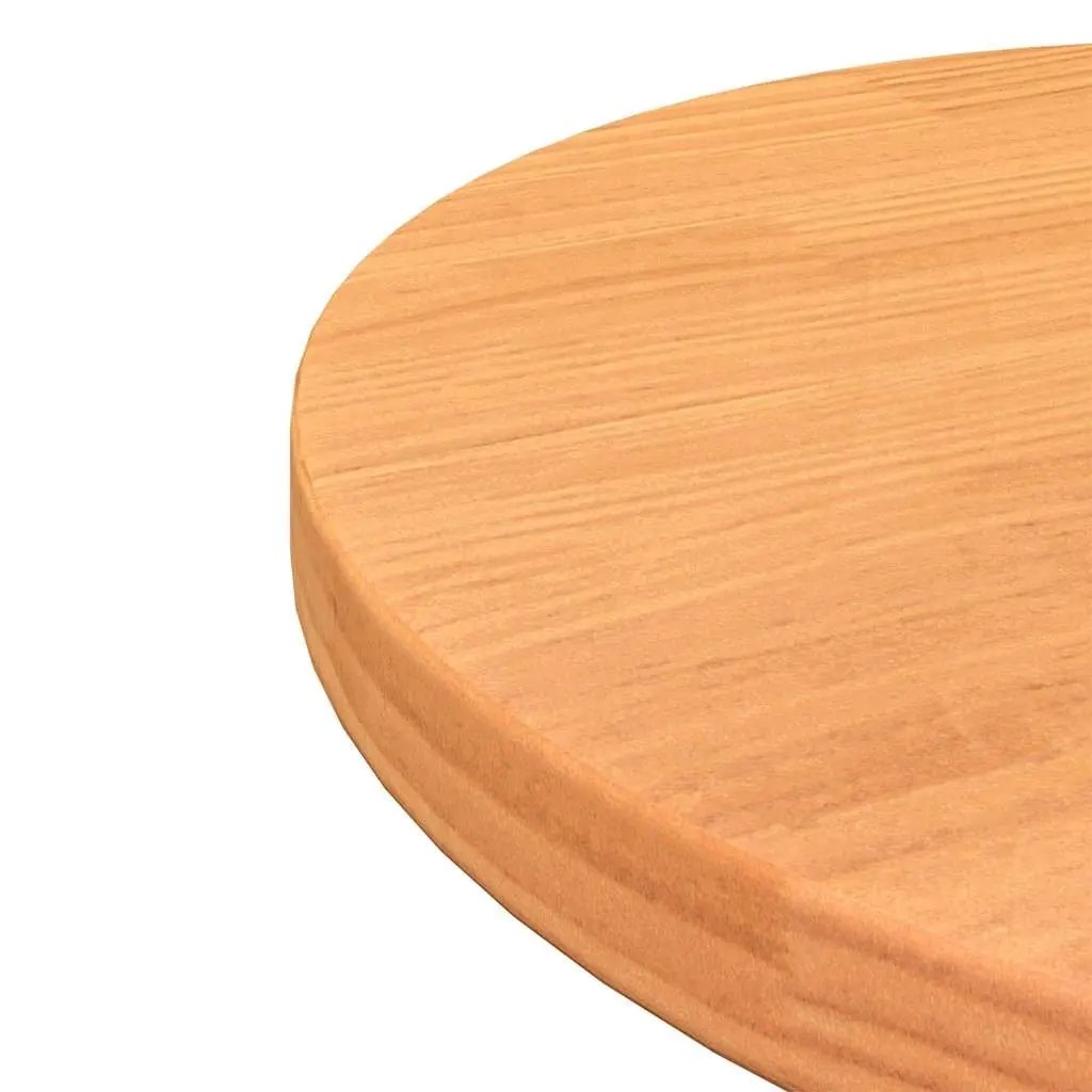 Brown Round Table Top 40cm Solid Pinewood Wax Finish Indoor Furniture