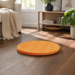 Round Brown Solid Pine Wood Tabletop for Versatile Use