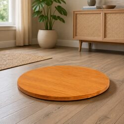 Round Table Top in Brown Solid Pine with Wax Finish